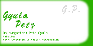 gyula petz business card